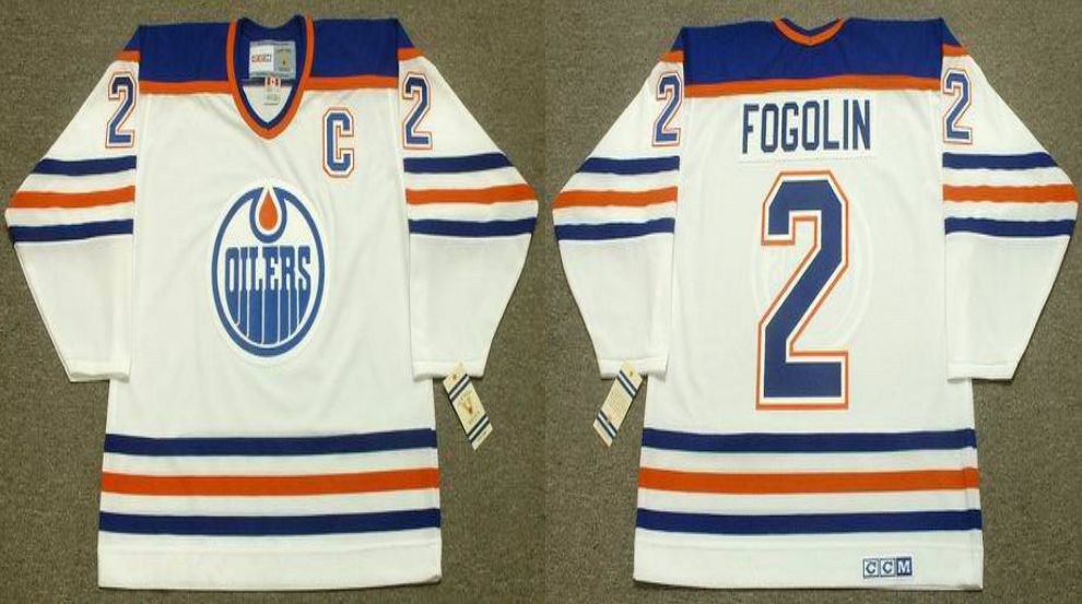 2019 Men Edmonton Oilers #2 Fogolin White CCM NHL jerseys->edmonton oilers->NHL Jersey